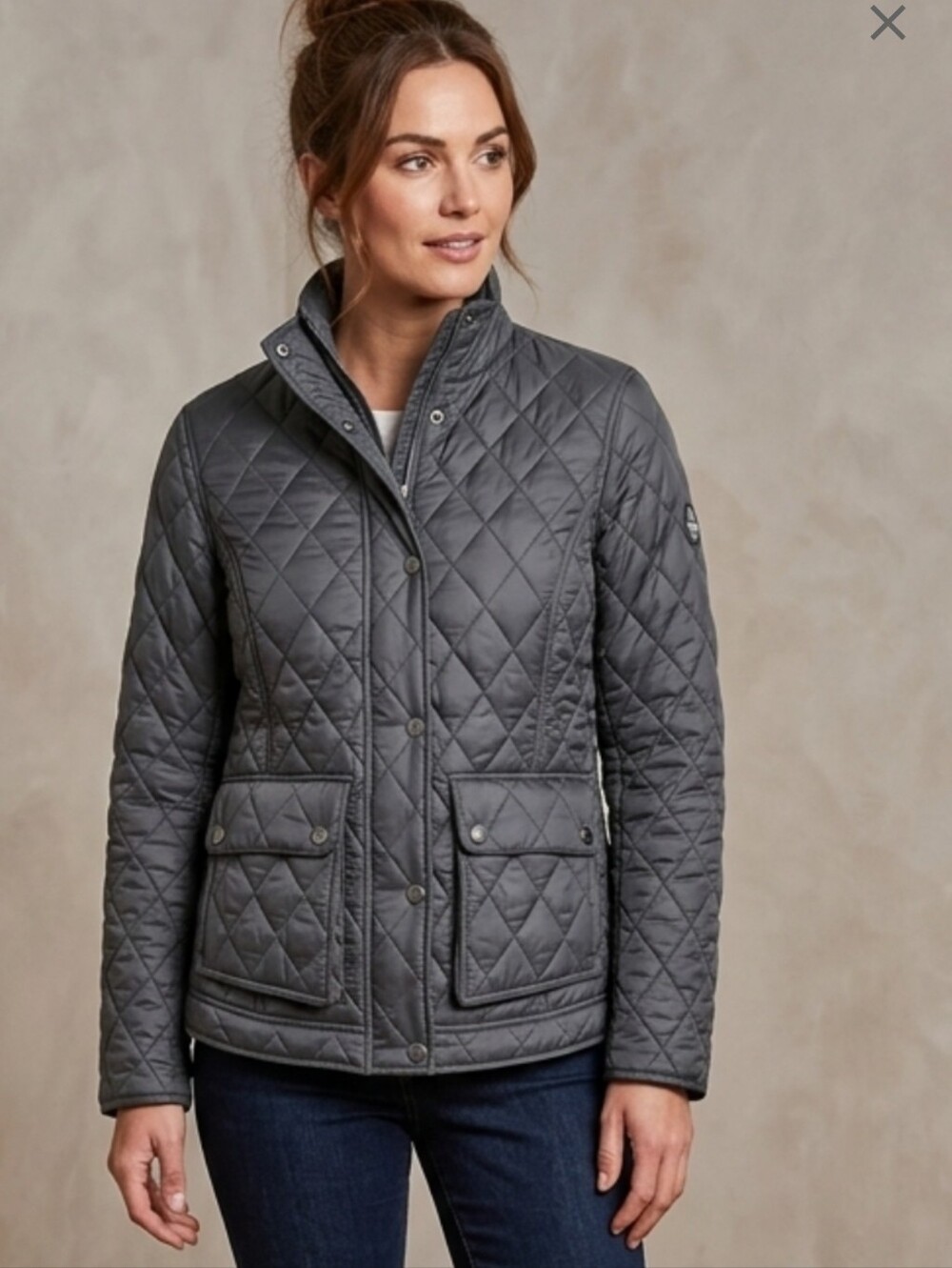 Barbour Fairway Quilt Women's Quilted Jacket Full Zip Snap Pockets Sz US 6